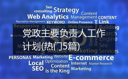 党政主要负责人工作计划(热门5篇)