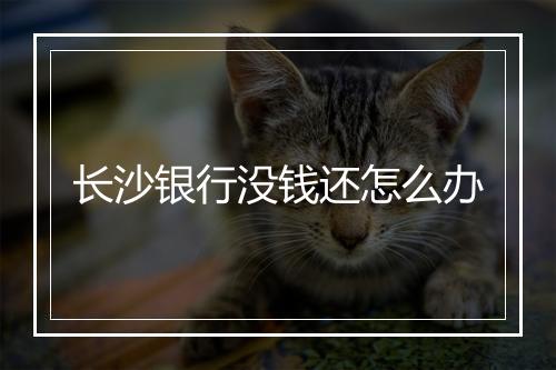 长沙银行没钱还怎么办