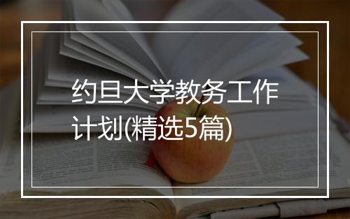 约旦大学教务工作计划(精选5篇)