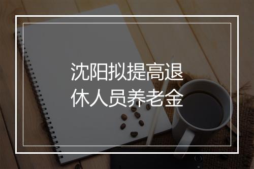 沈阳拟提高退休人员养老金