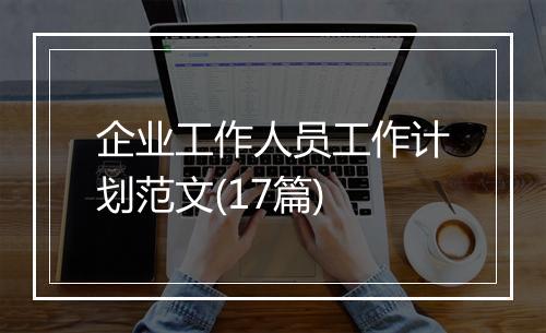 企业工作人员工作计划范文(17篇)