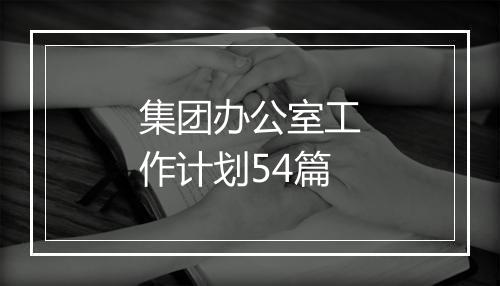 集团办公室工作计划54篇