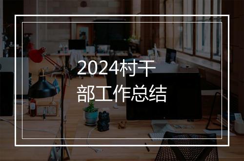 2024村干部工作总结