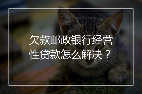 欠款邮政银行经营性贷款怎么解决？