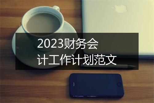 2023财务会计工作计划范文