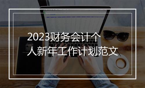 2023财务会计个人新年工作计划范文