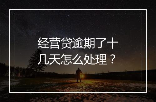 经营贷逾期了十几天怎么处理？