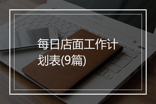 每日店面工作计划表(9篇)