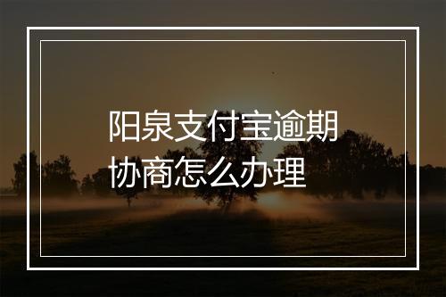 阳泉支付宝逾期协商怎么办理
