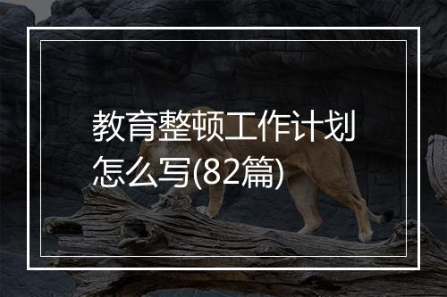 教育整顿工作计划怎么写(82篇)