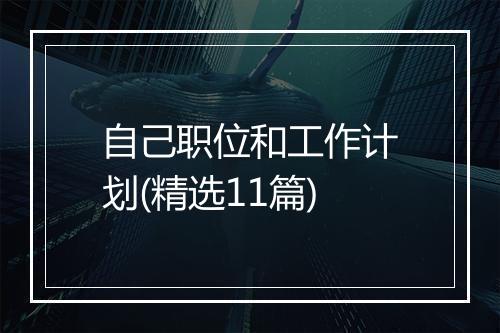 自己职位和工作计划(精选11篇)