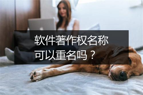 软件著作权名称可以重名吗？