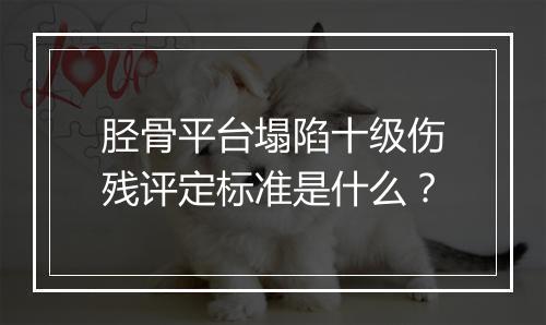 胫骨平台塌陷十级伤残评定标准是什么？