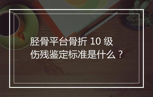 胫骨平台骨折 10 级伤残鉴定标准是什么？