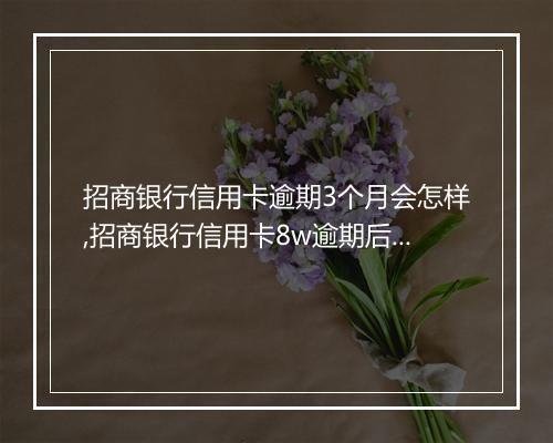 招商银行信用卡逾期3个月会怎样,招商银行信用卡8w逾期后果