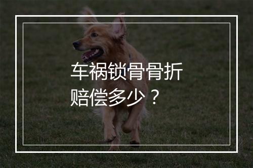 车祸锁骨骨折赔偿多少？