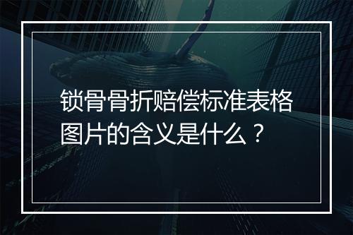 锁骨骨折赔偿标准表格图片的含义是什么？