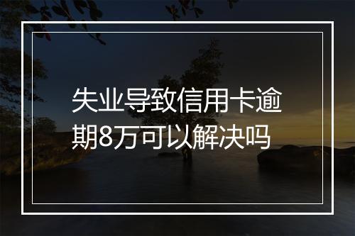 失业导致信用卡逾期8万可以解决吗