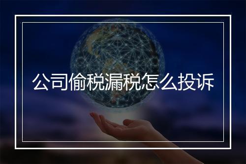 公司偷税漏税怎么投诉