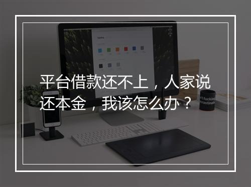 平台借款还不上，人家说还本金，我该怎么办？