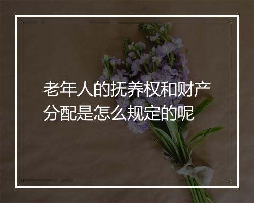 老年人的抚养权和财产分配是怎么规定的呢