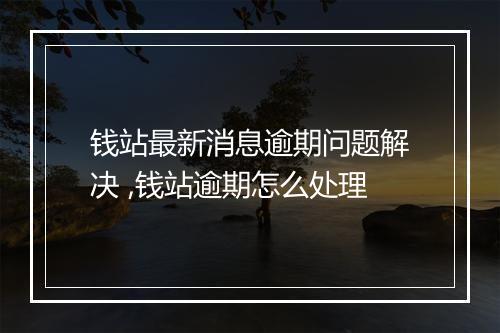 钱站最新消息逾期问题解决 ,钱站逾期怎么处理