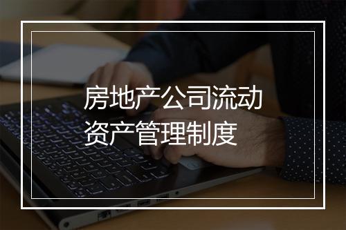 房地产公司流动资产管理制度