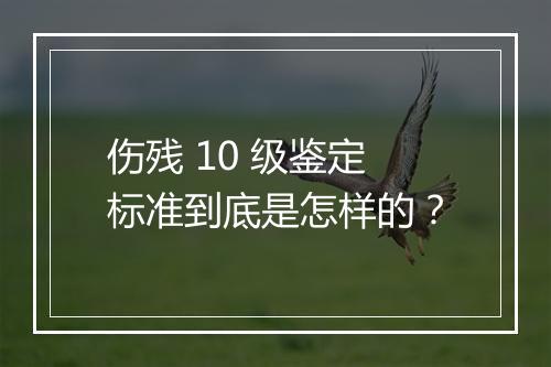 伤残 10 级鉴定标准到底是怎样的？