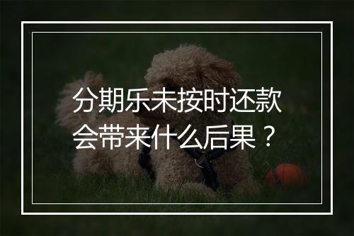 分期乐未按时还款会带来什么后果？