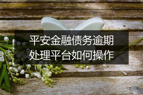 平安金融债务逾期处理平台如何操作