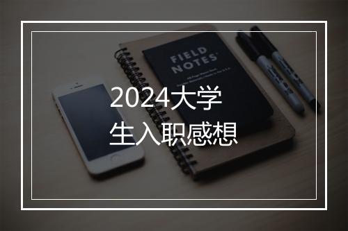2024大学生入职感想