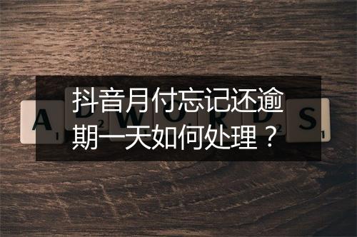 抖音月付忘记还逾期一天如何处理？