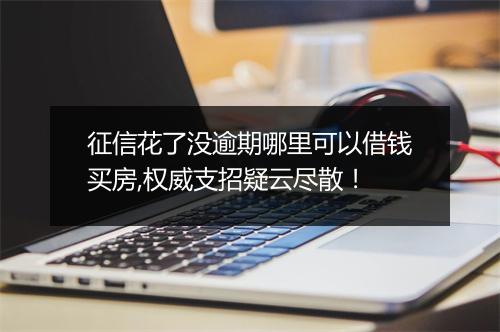 征信花了没逾期哪里可以借钱买房,权威支招疑云尽散！