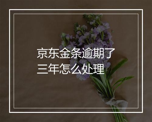 京东金条逾期了三年怎么处理