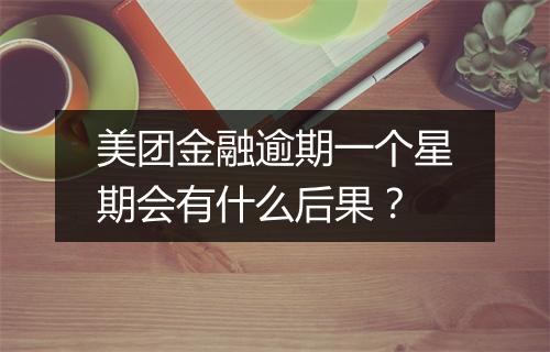 美团金融逾期一个星期会有什么后果？