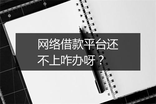 网络借款平台还不上咋办呀？