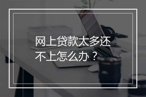 网上贷款太多还不上怎么办？