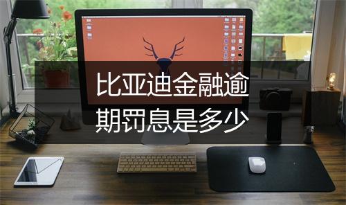 比亚迪金融逾期罚息是多少