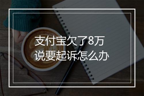 支付宝欠了8万说要起诉怎么办