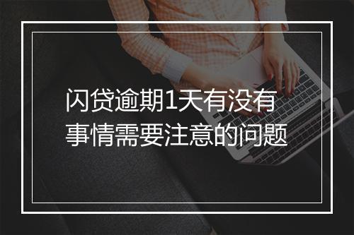 闪贷逾期1天有没有事情需要注意的问题