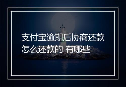 支付宝逾期后协商还款怎么还款的 有哪些