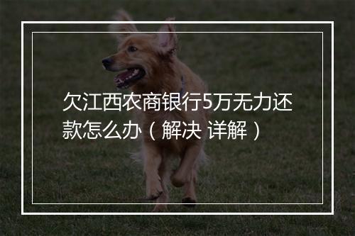欠江西农商银行5万无力还款怎么办（解决 详解）