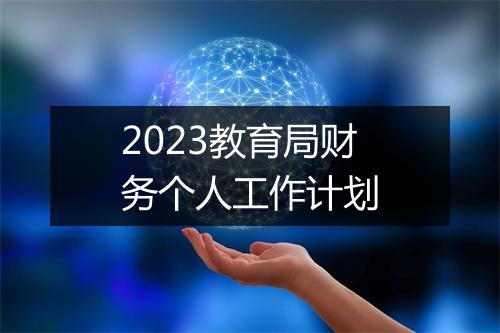 2023教育局财务个人工作计划