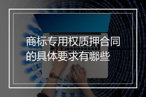 商标专用权质押合同的具体要求有哪些