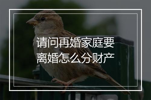 请问再婚家庭要离婚怎么分财产