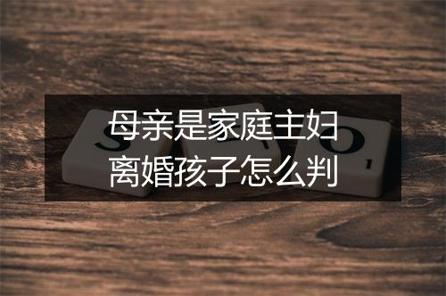母亲是家庭主妇离婚孩子怎么判