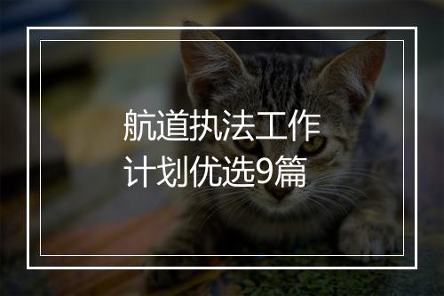 航道执法工作计划优选9篇