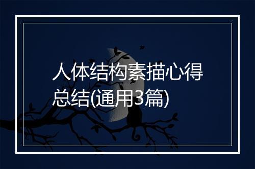 人体结构素描心得总结(通用3篇)