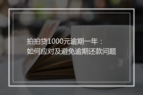 拍拍贷1000元逾期一年：如何应对及避免逾期还款问题