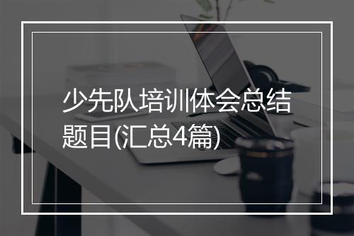 少先队培训体会总结题目(汇总4篇)